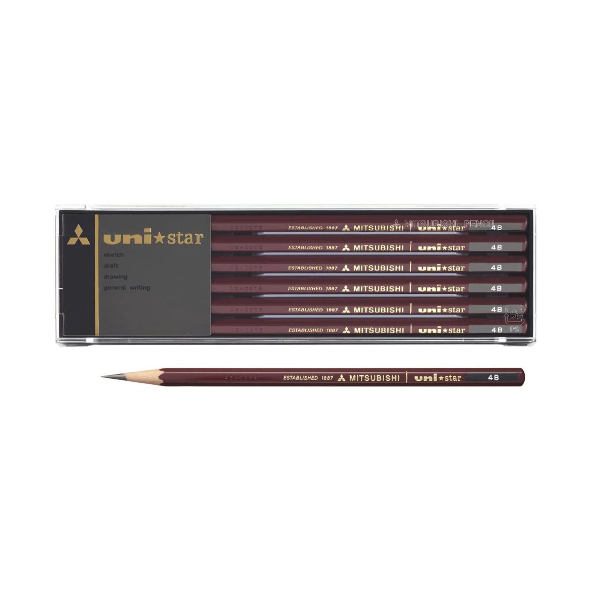 uni Star Wooden Pencil 1 Dozen Pack / uni Mitsubishi Pencil - Image 4