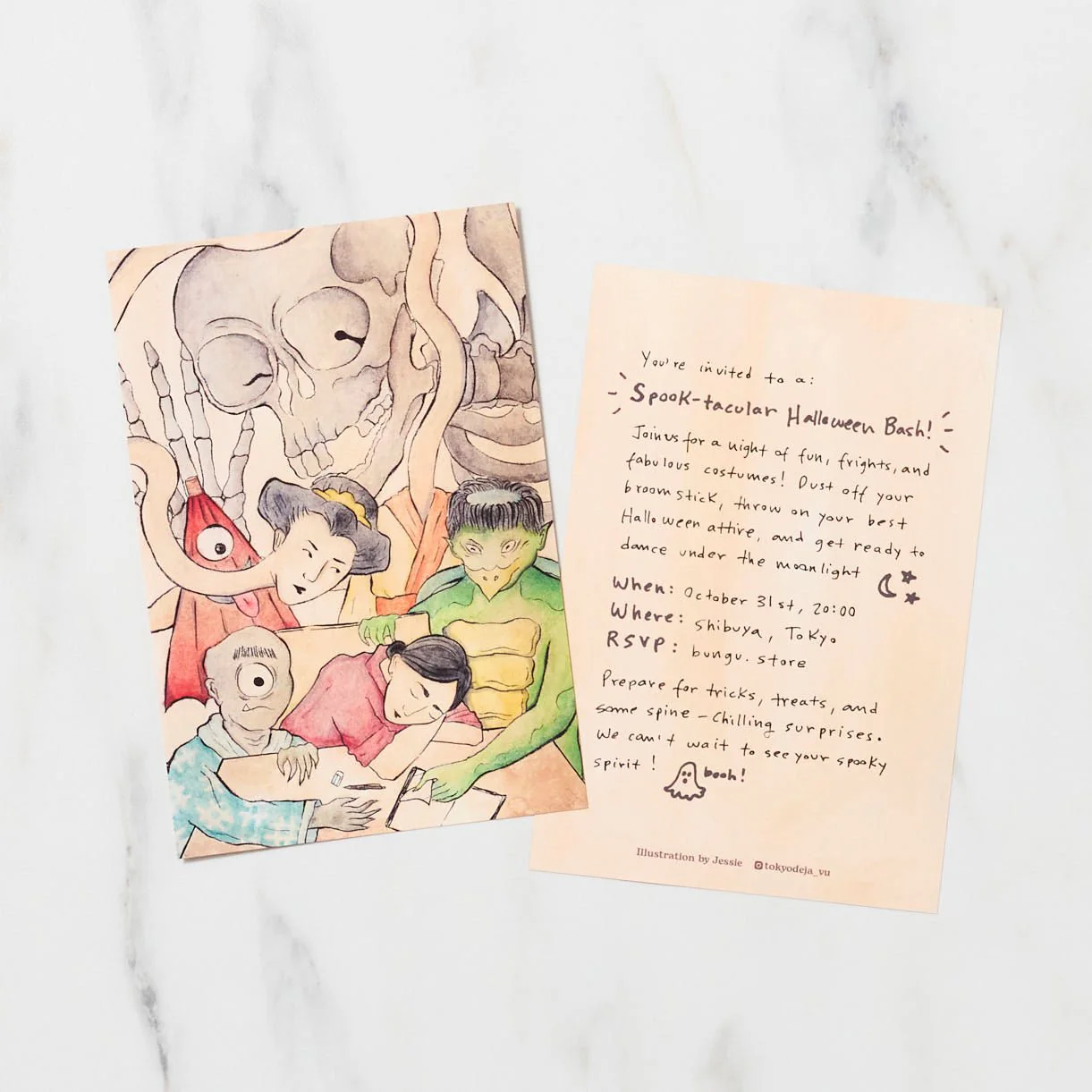 "Yokai Halloween 1" Postcard by Jessie / Bungu - Image 6