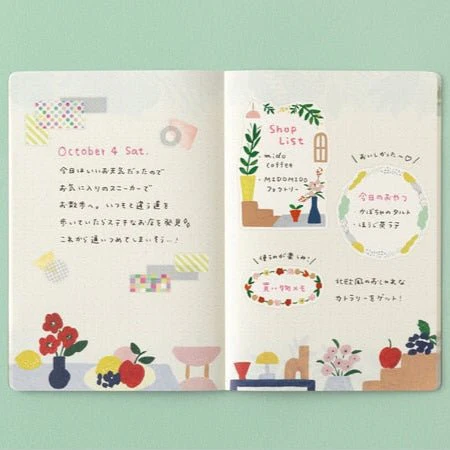 Yuru Log B6 Illustrated Notebook / MIDORI - Image 28