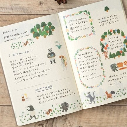 Yuru Log B6 Illustrated Notebook / MIDORI - Image 4