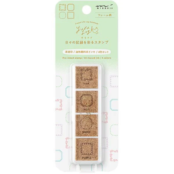 Yuru Log Pre-Inked Cork Stamp / MIDORI - Image 5