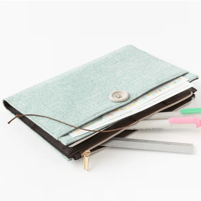 Yuru Log Zipper Pouch Notebook Cover / MIDORI - Image 5