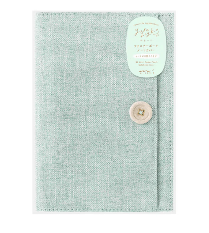 Yuru Log Zipper Pouch Notebook Cover / MIDORI - Image 6