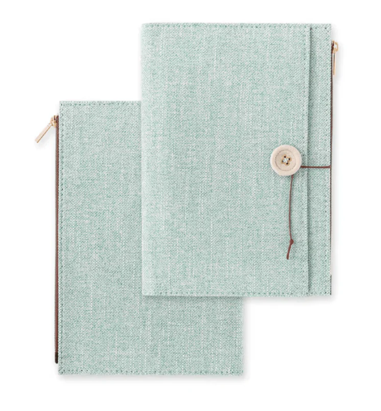 Yuru Log Zipper Pouch Notebook Cover / MIDORI - Image 8